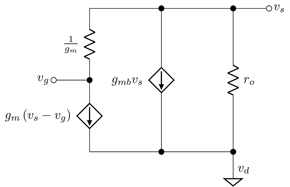 Simplified common drain model.