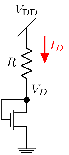 Diode-connected NMOS device.