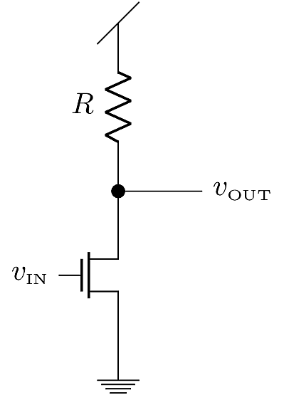 NMOS RTL inverter configuration.