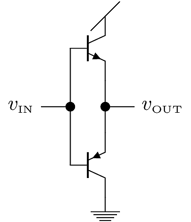 BJT Class-B push-pull configuration